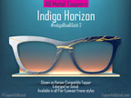 Indigo Blue Alcohol Ink and Gold #1 | Pair Eyewear Compatible | w/Visual Design Tools
