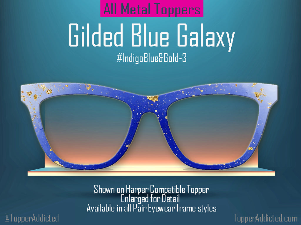 Indigo Blue Alcohol Ink and Gold #1 | Pair Eyewear Compatible | w/Visual Design Tools
