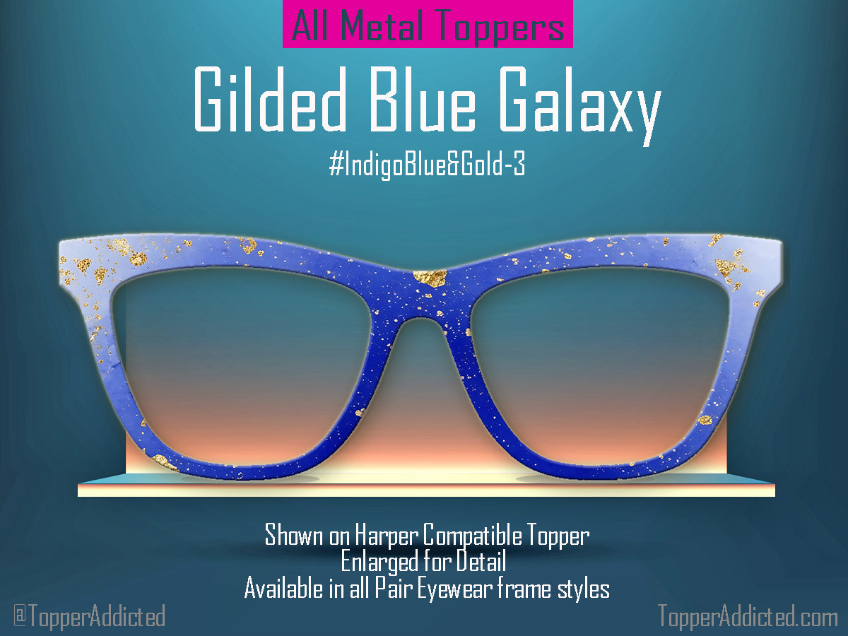 Indigo Blue Alcohol Ink and Gold #1 | Pair Eyewear Compatible | w/Visual Design Tools