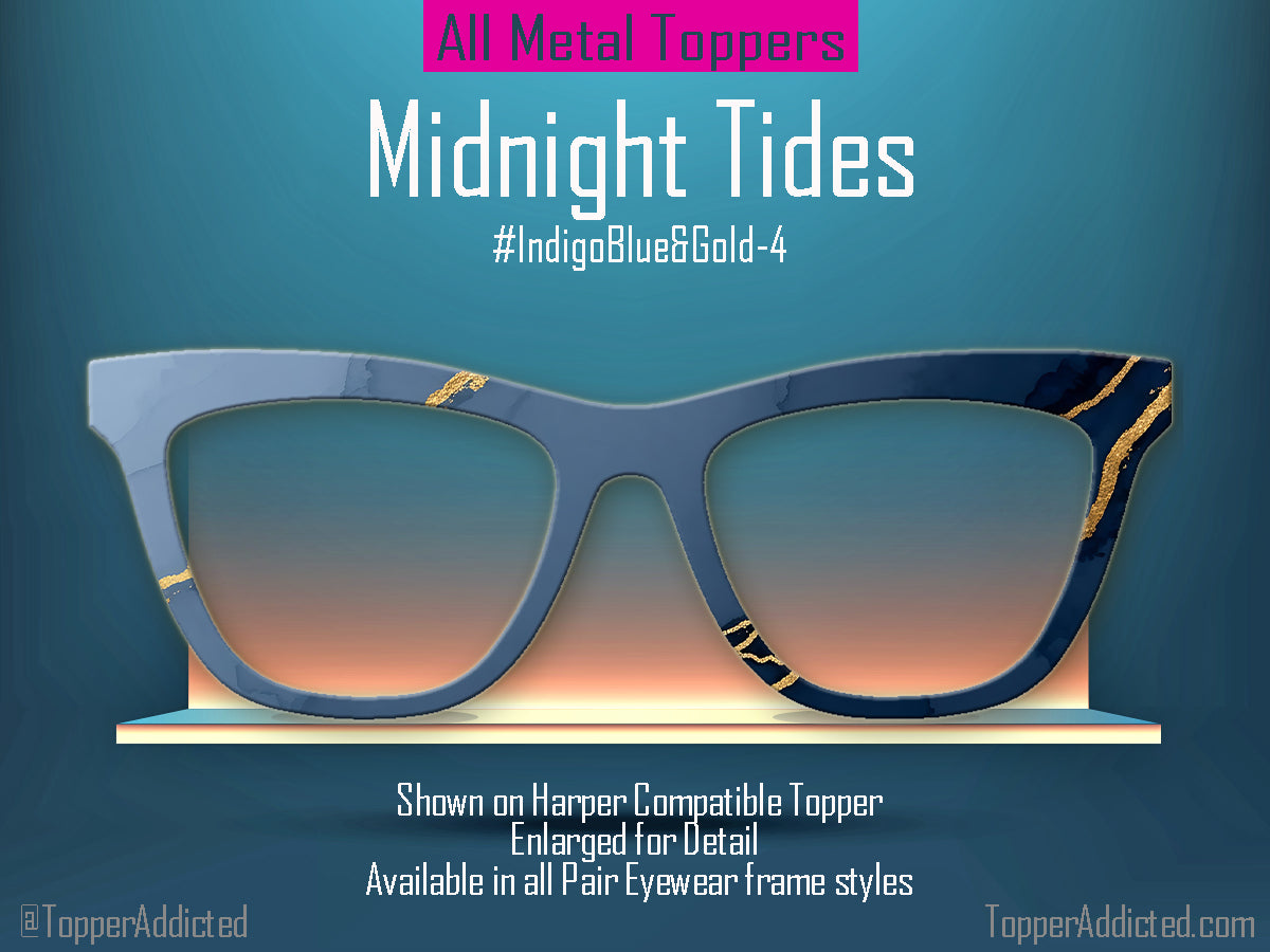 Indigo Blue Alcohol Ink and Gold #1 | Pair Eyewear Compatible | w/Visual Design Tools