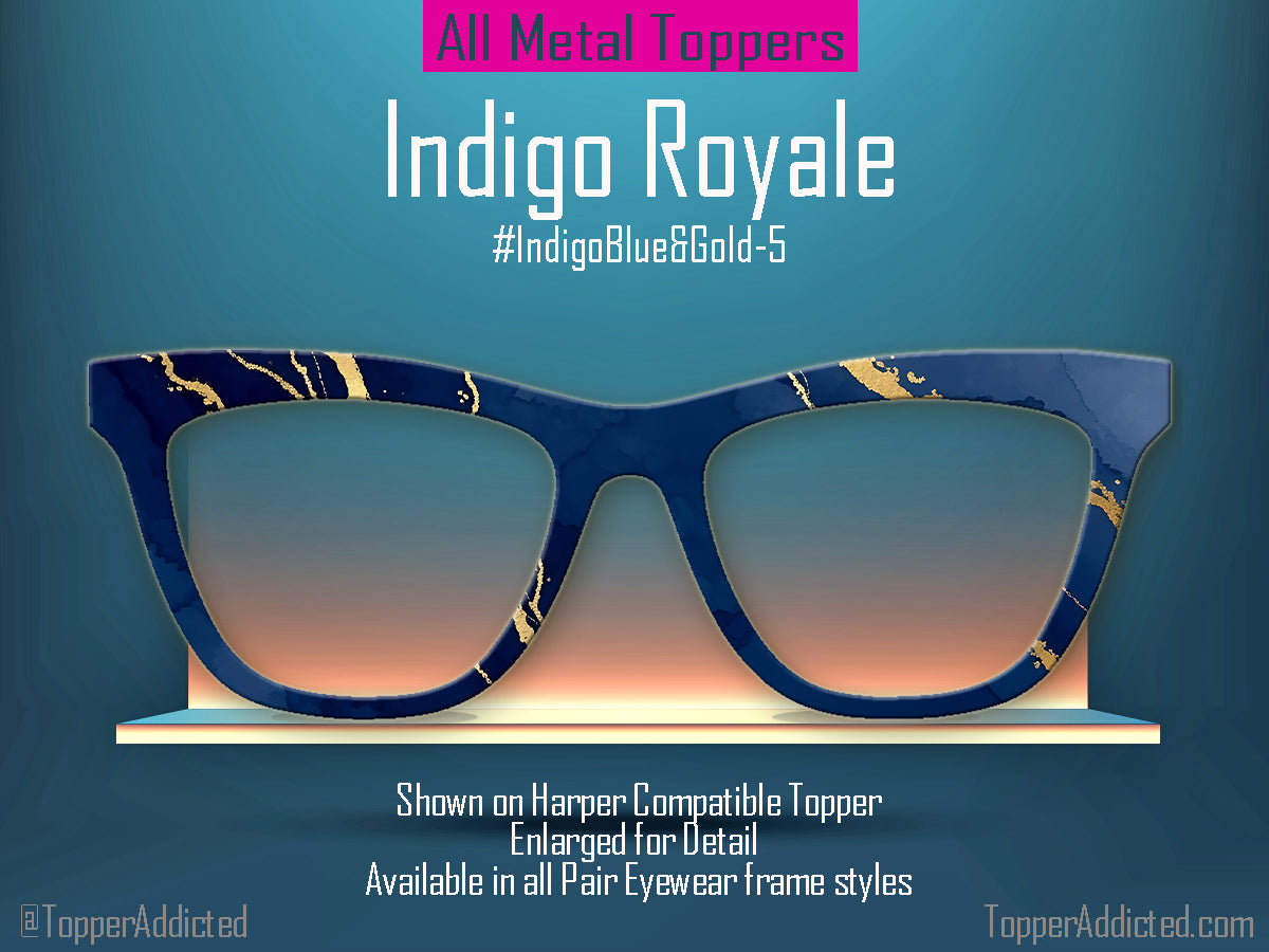 Indigo Blue Alcohol Ink and Gold #1 | Pair Eyewear Compatible | w/Visual Design Tools