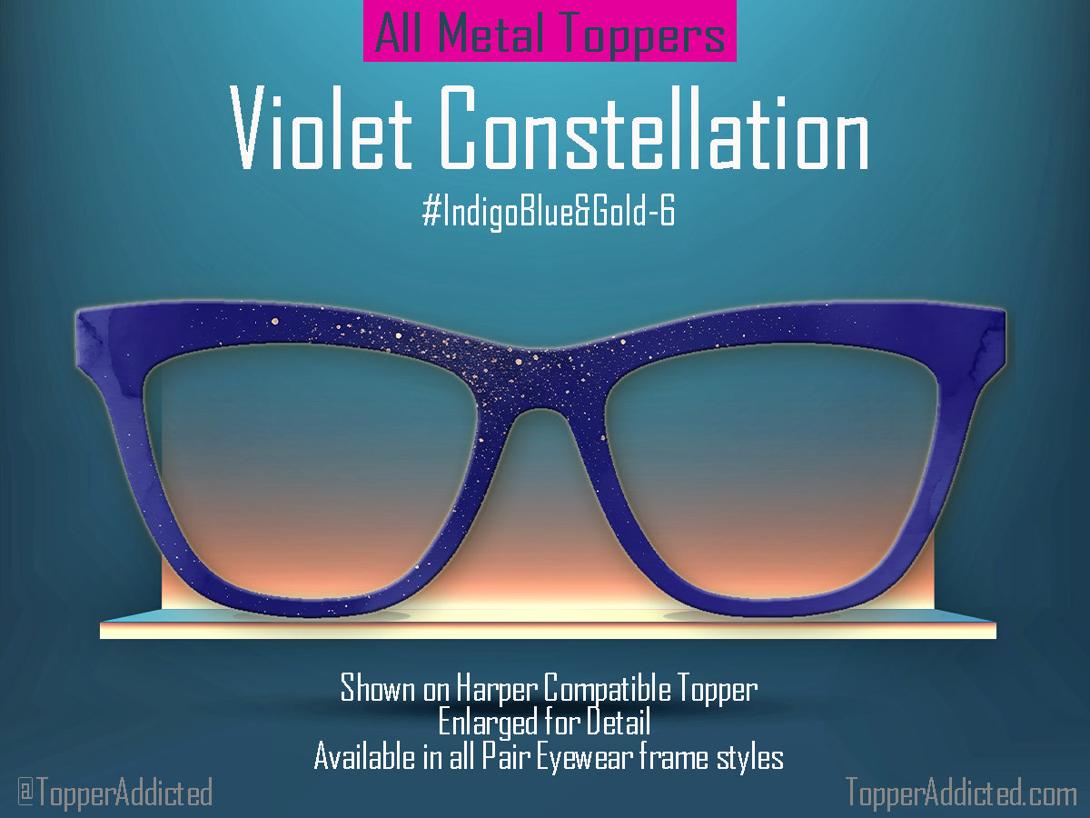 Indigo Blue Alcohol Ink and Gold #1 | Pair Eyewear Compatible | w/Visual Design Tools