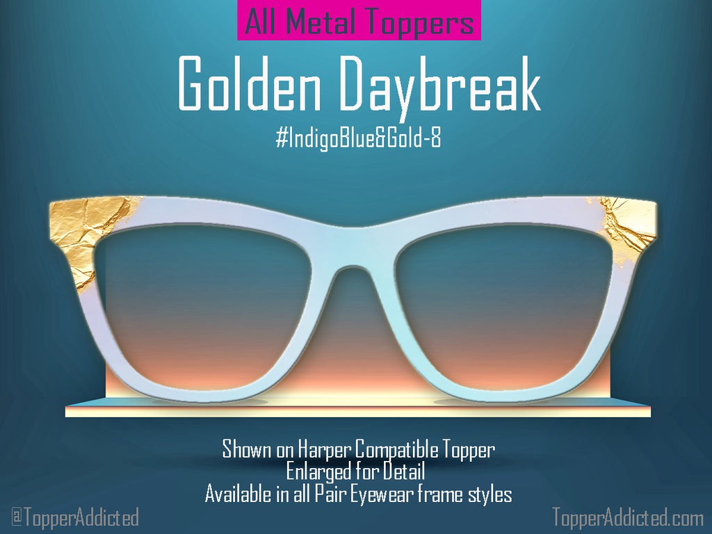 Indigo Blue Alcohol Ink and Gold #1 | Pair Eyewear Compatible | w/Visual Design Tools