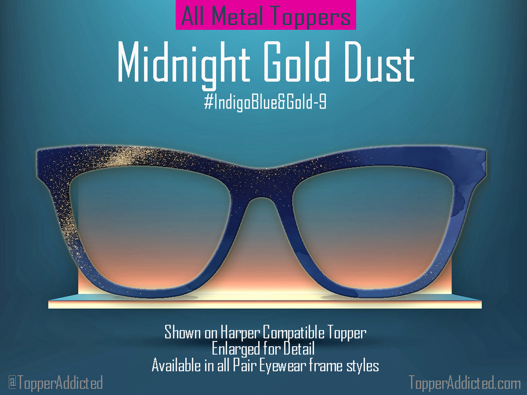 Indigo Blue Alcohol Ink and Gold #1 | Pair Eyewear Compatible | w/Visual Design Tools
