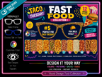 Junk Food Toppers- 12 Fast Food Patterns for Pair Eyewear w/ Visual Design Tools