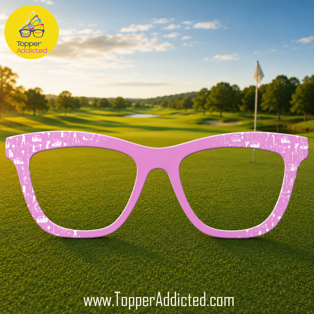 Lady Golfer Patterned all Metal Topper compatible with Pair Eyewear