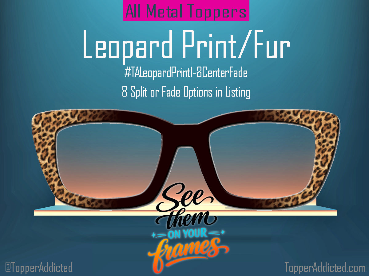 Leopard Print Magnetic Glasses Topper | All Metal Topper for Pair Eyewear | 8 Fade and Split Options to any color