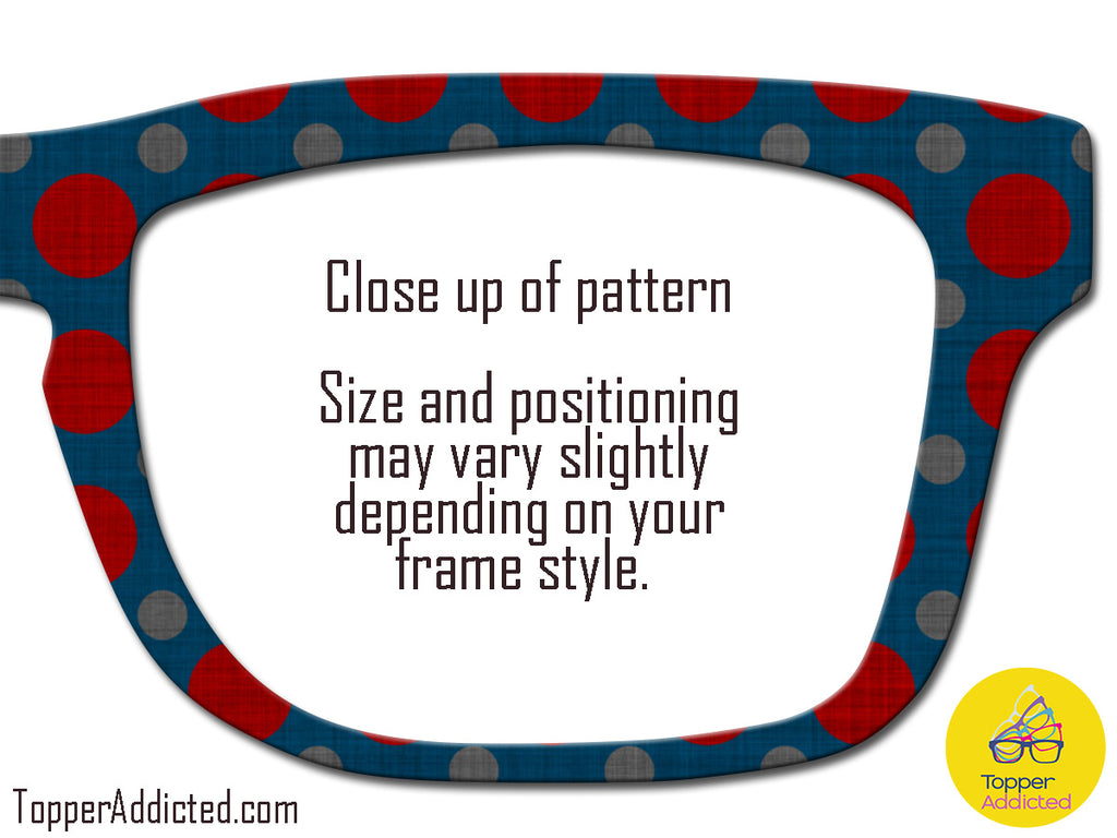 Blue and Red Dotted Masculine Fabric Print - Flannel look Toppers on Metal