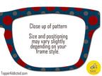 Blue and Red Dotted Masculine Fabric Print - Flannel look Toppers on Metal