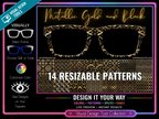 Metallic Gold and Black Collection - 14 Bold Gold & Black Designs for Pair Eyewear w/Visual Design Tools