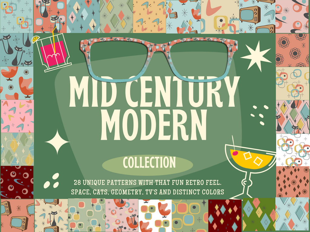 Mid-Century Modern - 28 Nifty Patterns for Pair Eyewear w/Visual Design Tools