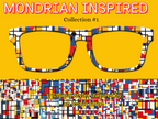 Mondrian Modern Art Collection Compatible with Pair Eyewear w/Visual Design Tools
