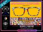 Mondrian Modern Art Collection Compatible with Pair Eyewear w/Visual Design Tools