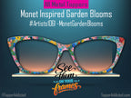 Monet Inspired Garden Blooms | Magnetic Glasses Topper | All Metal Topper for Pair Eyewear | 8 Fade and Split Options to any color