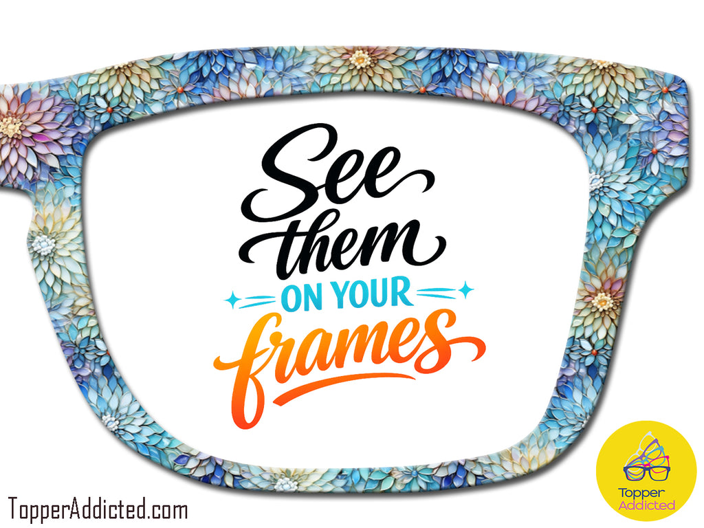 Mother of Pearl #16 Pearlescent Flowers | Magnetic Glasses Topper | All Metal Topper for Pair Eyewear | 8 Fade and Split Options to any color