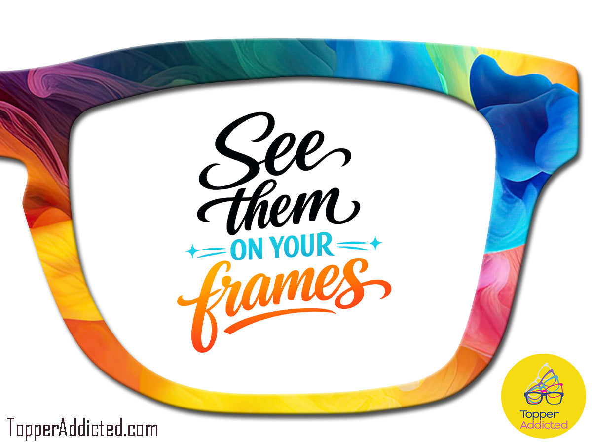 Neon Watercolors 110x | Magnetic Glasses Topper | All Metal Topper for Pair Eyewear | 8 Fade and Split Options to any color