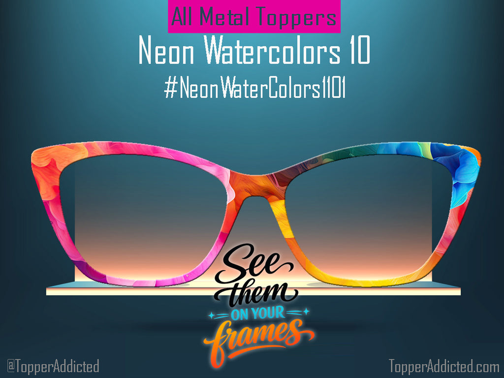 Neon Watercolors 110x | Magnetic Glasses Topper | All Metal Topper for Pair Eyewear | 8 Fade and Split Options to any color