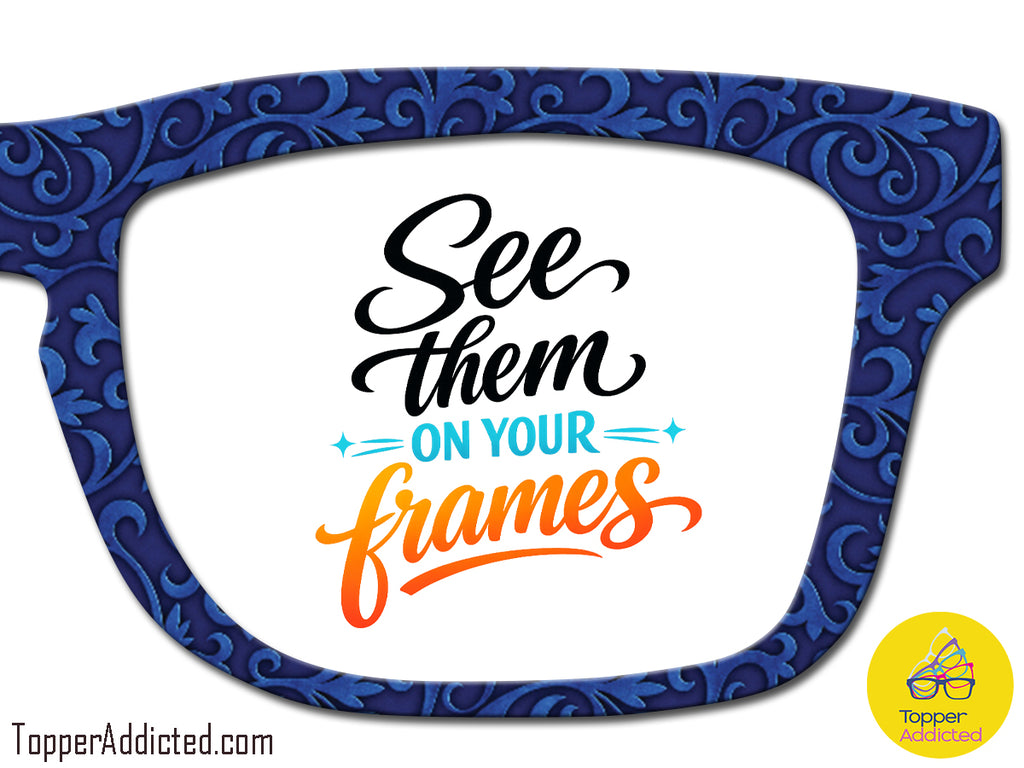 Blue Filagree | Magnetic Glasses Topper | All Metal Topper for Pair Eyewear | 8 Fade and Split Options to any color