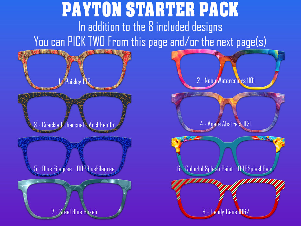 Payton Pair Eyewear Compatible - Top Frames Compatible with Pair Eyewear - 11 Topper Collection - bundle priced - Payton