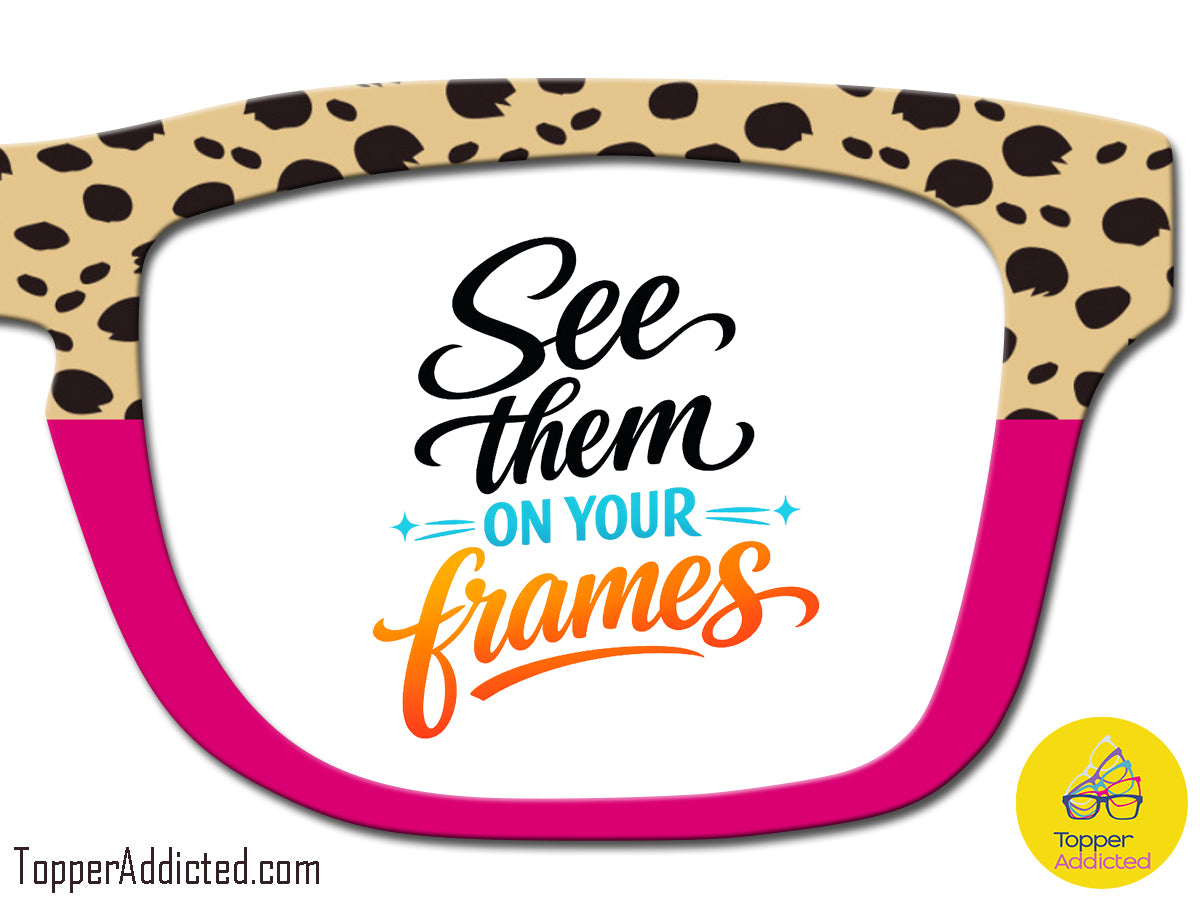 Pink Pussycat Cat print | Pink and Cheetah Spots on Metal Magnetic Topper for Pair Eyewear