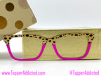Pink Pussycat Cat print | Pink and Cheetah Spots on Metal Magnetic Topper for Pair Eyewear