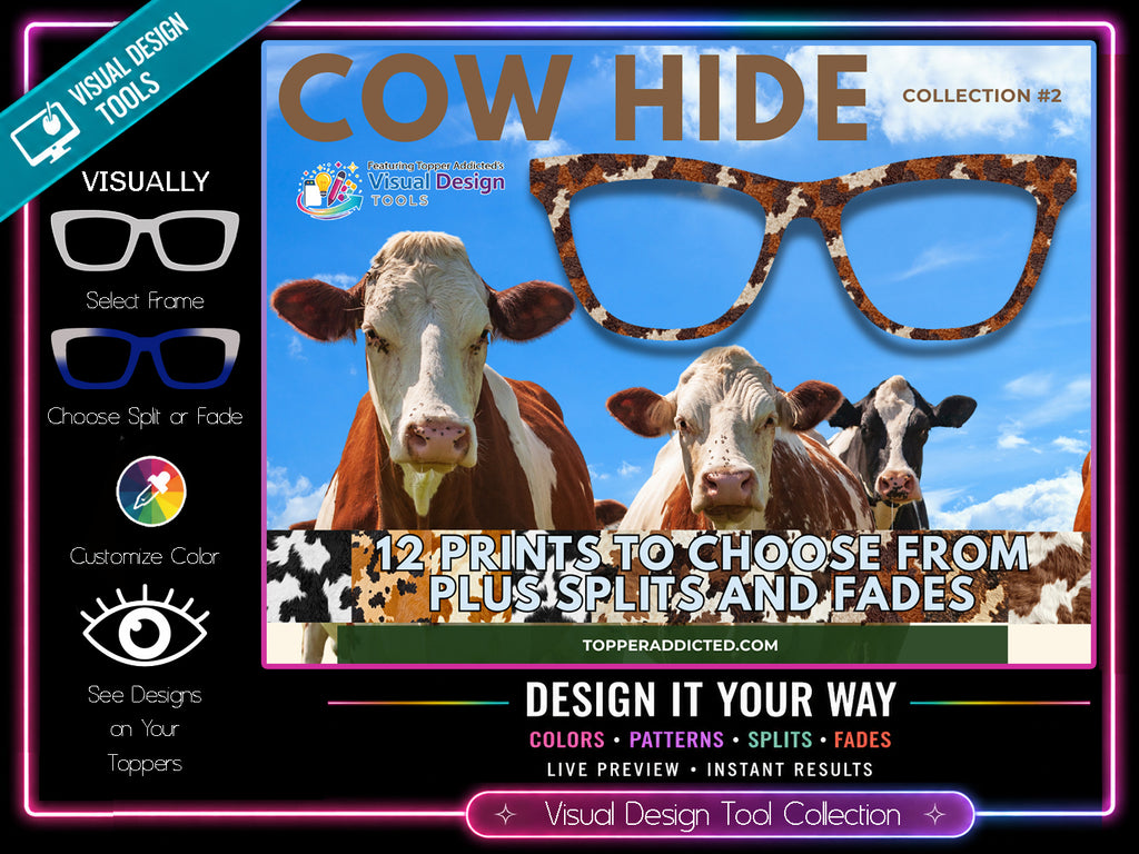 Cow Print/Cow Fur Collection #2 | Pair Eyewear Compatible | w/Visual Design Tools