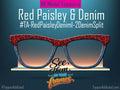 Red Bandana Paisley With Denim Split/Fade Options | Magnetic Glasses Topper | All Metal Topper for Pair Eyewear | 8 Fade and Split Options to Denim/Red or Black