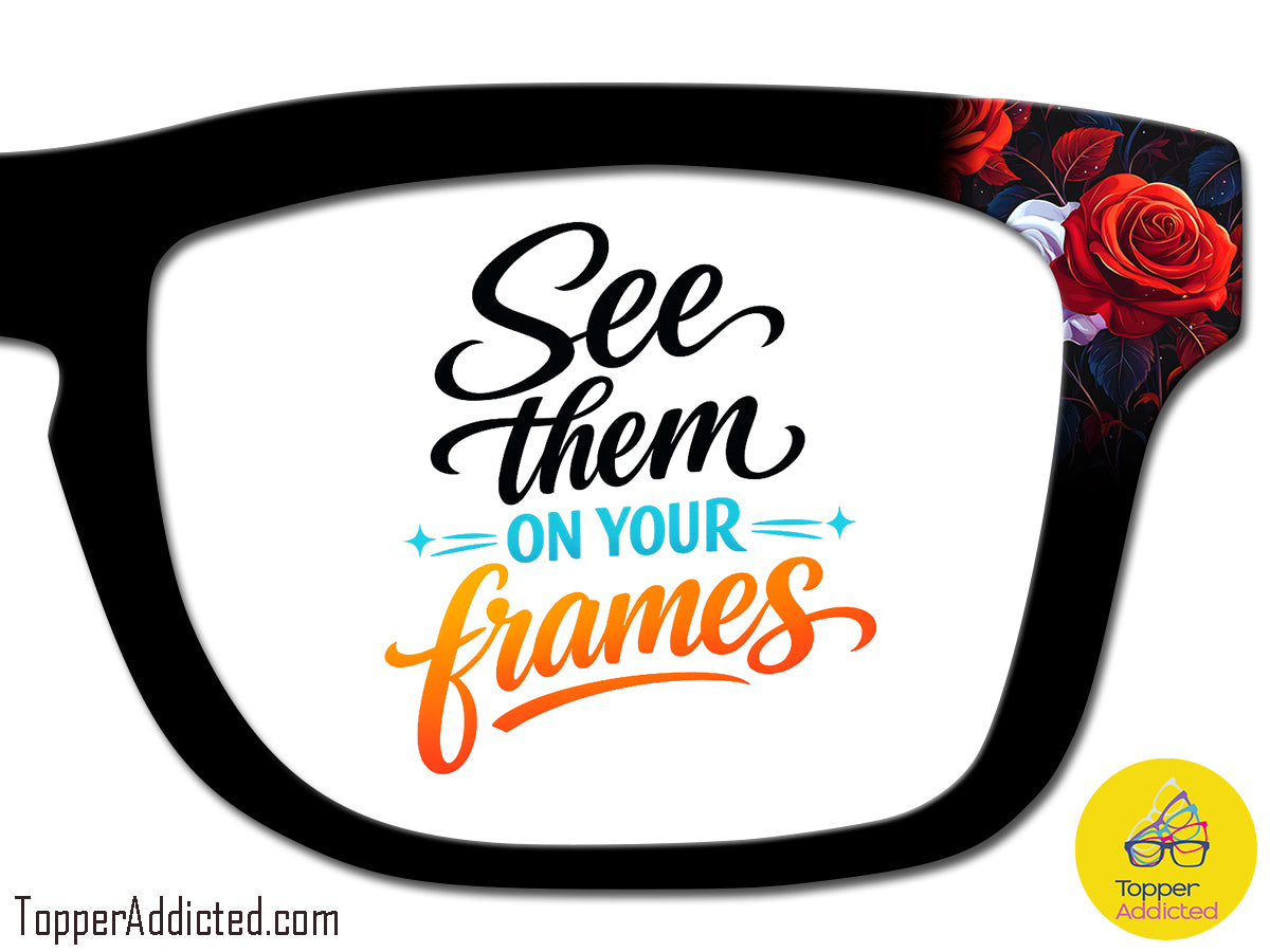 Red Roses on Black | Metal Toppers | Compatible with Pair Eyewear