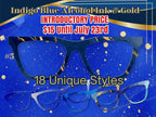 Indigo Blue Alcohol Ink and Gold #1 | Pair Eyewear Compatible | w/Visual Design Tools