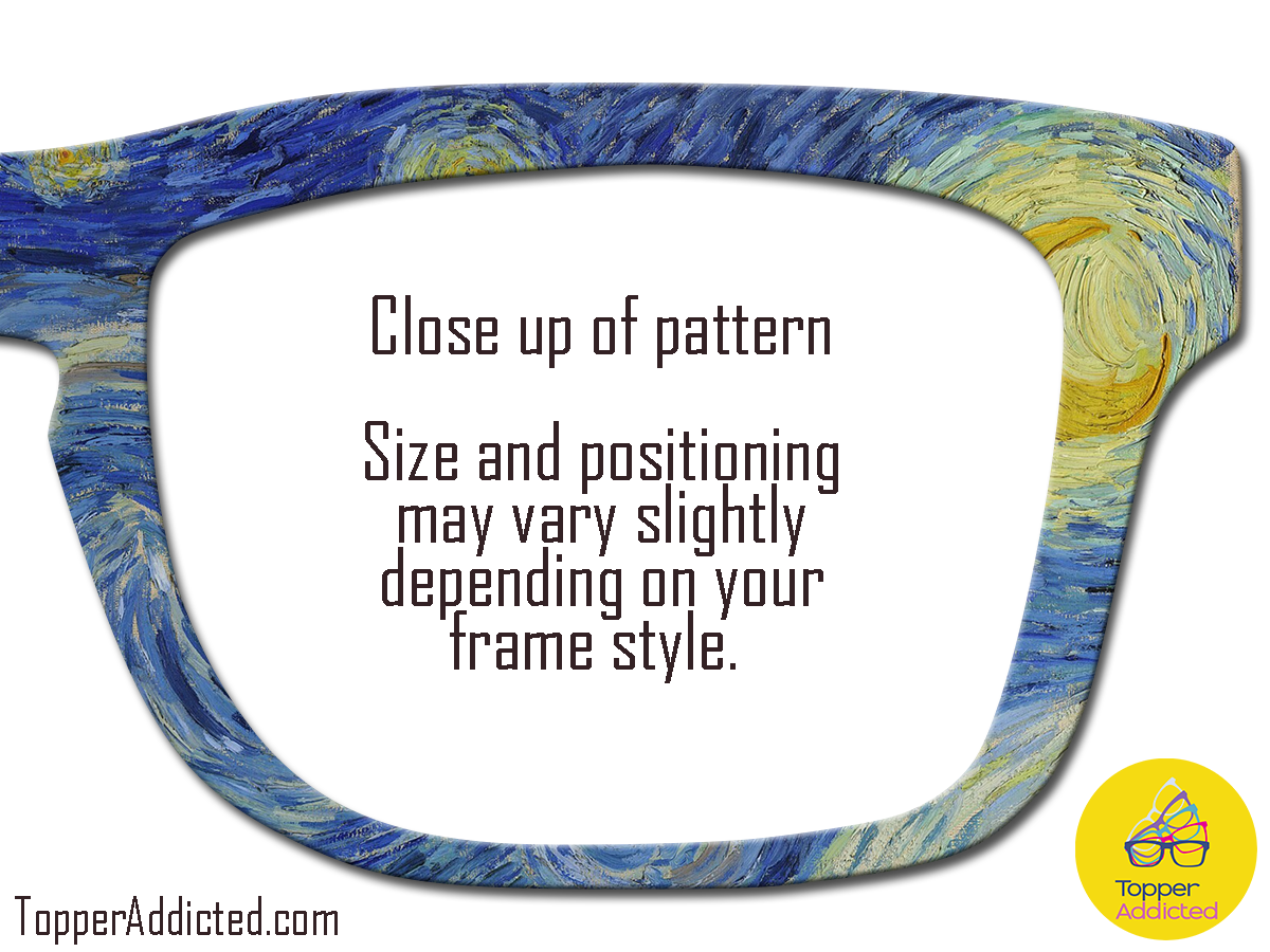 Van Gogh Starry Night Inspired Magnetic Toppers Compatible with Pair Eyewear - Printed on Vivid Metal.