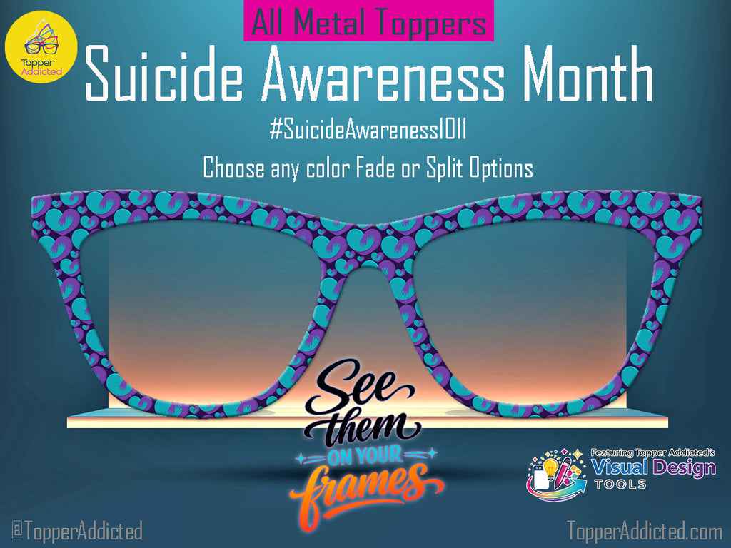 See Them - Suicide Awareness  | Magnetic Glasses Topper | All Metal Topper for Pair Eyewear | 8 Fade and Split Options to any color