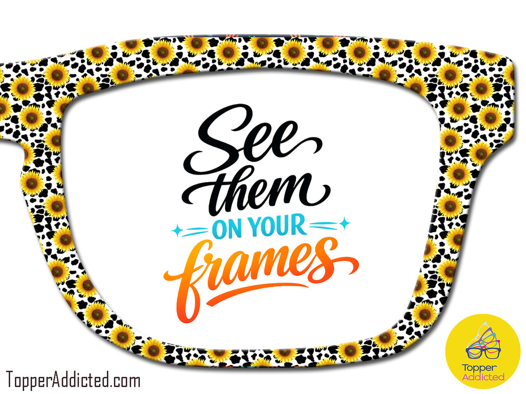 Sunflowers & Cow Spots | Magnetic Glasses Topper | All Metal Topper for Pair Eyewear | 8 Fade and Split Options to any color