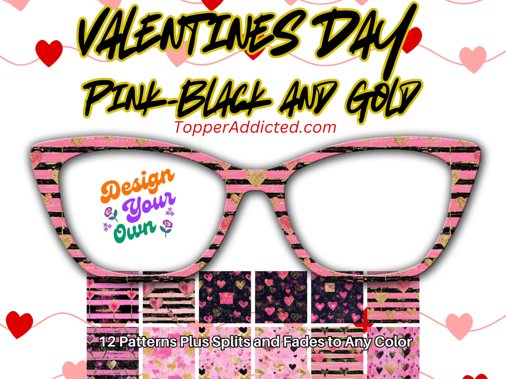 Valentines Day Pink Black and Gold Collection - with Visual Design Tools