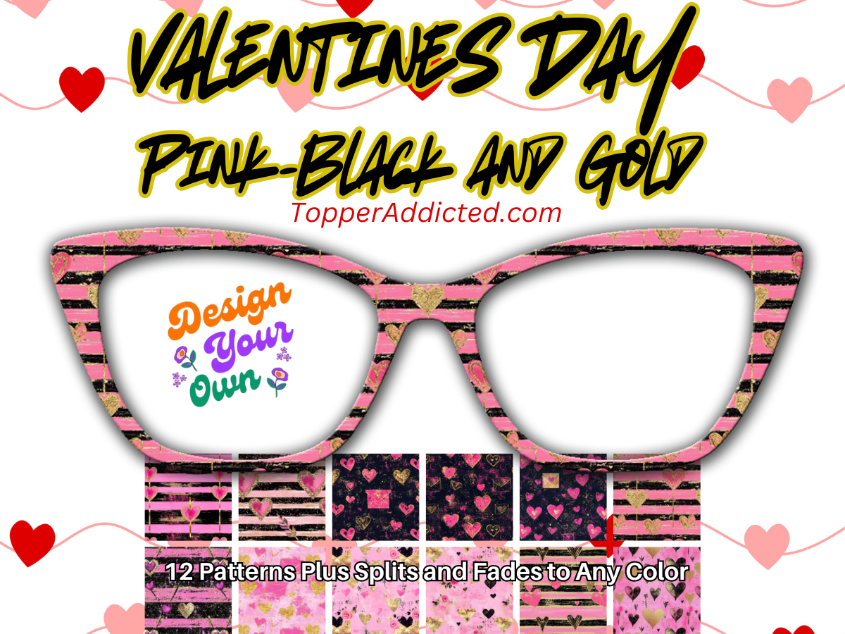 Valentines Day Pink Black and Gold Collection - with Visual Design Tools