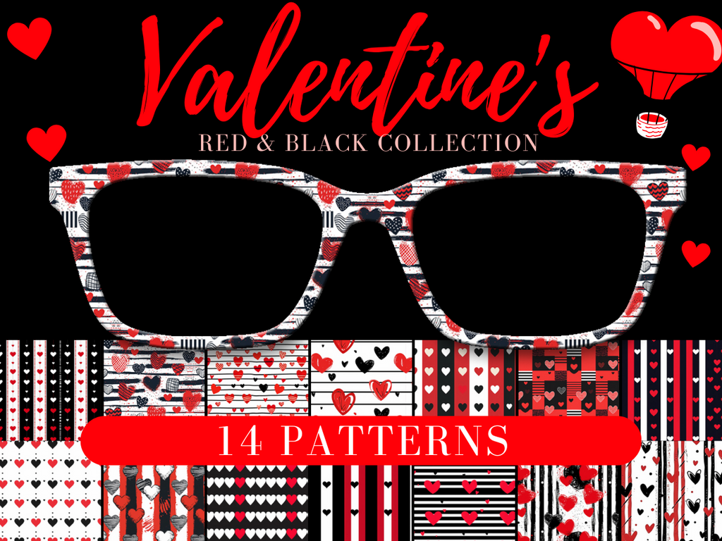 Valentines Day Red and Black Collection with Visual Design Tools