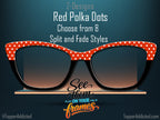 Red Polka Dot | Magnetic Glasses Topper | All Metal Topper for Pair Eyewear | 8 Fade and Split Options to any color