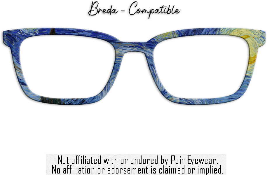 Van Gogh Starry Night Inspired - Metal Toppers - Compatible with Pair Eyewear