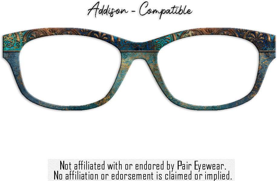 Distressed Copper Patina Print | Metal Toppers | Compatible w/Pair Eyewear