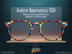 Autism Awareness 105 | Puzzle Pieces | Pair Eyewear Compatible | All Metal