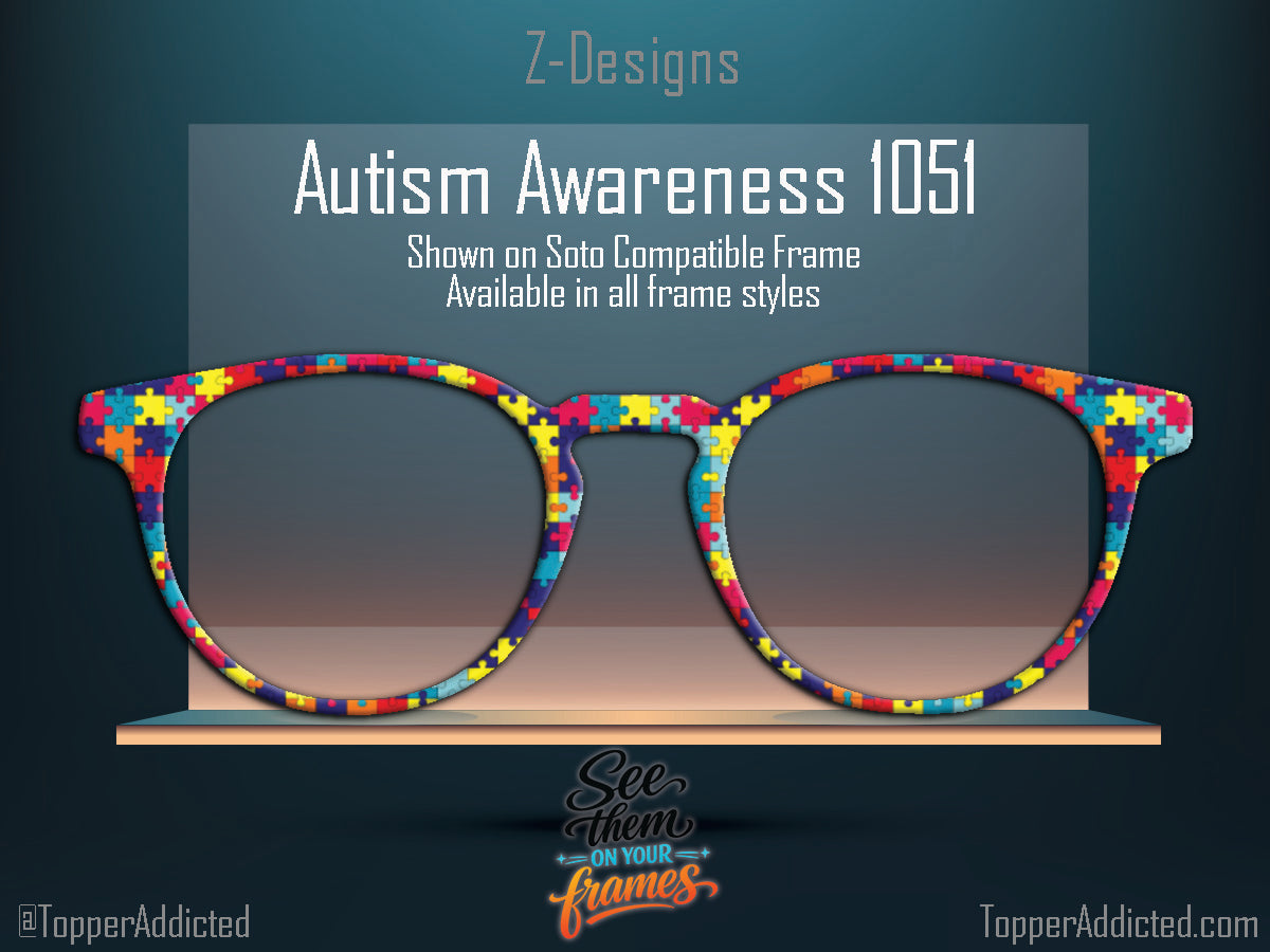 Autism Awareness 105 | Puzzle Pieces | Pair Eyewear Compatible | All Metal
