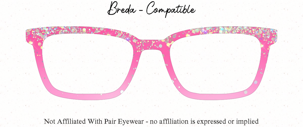 Pink Sequin Glitter Print 101x | Magnetic Glasses Topper | All Metal Topper for Pair Eyewear | 8 Fade and Split Options to any color