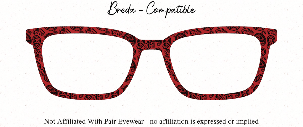 Red Bandana Paisley With Denim Split/Fade Options | Magnetic Glasses Topper | All Metal Topper for Pair Eyewear | 8 Fade and Split Options to Denim/Red or Black