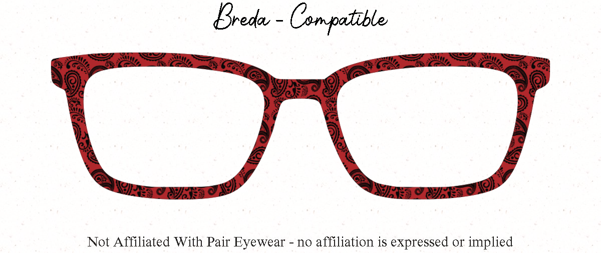 Red Bandana Paisley With Denim Split/Fade Options | Magnetic Glasses Topper | All Metal Topper for Pair Eyewear | 8 Fade and Split Options to Denim/Red or Black