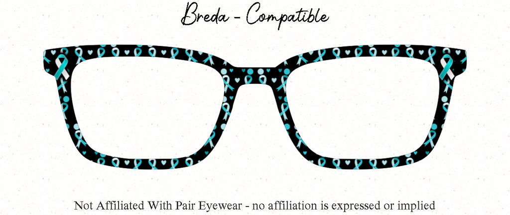 Cervical Cancer Awareness  | Magnetic Glasses Topper | All Metal Topper compatible with Pair Eyewear | 8 Fade and Split Options to any color