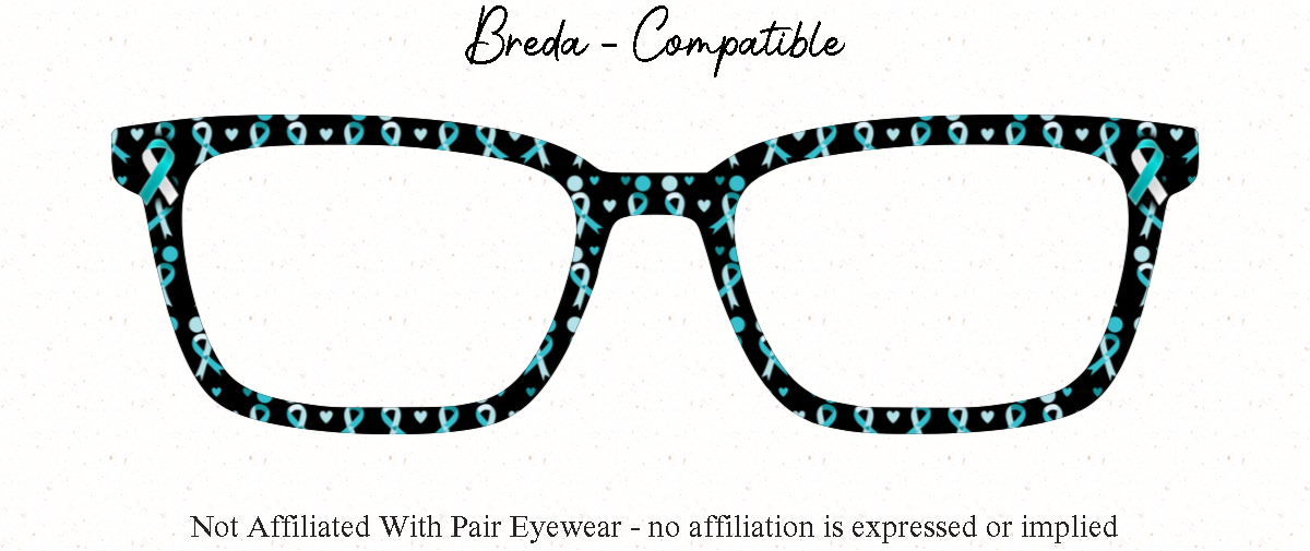 Cervical Cancer Awareness  | Magnetic Glasses Topper | All Metal Topper compatible with Pair Eyewear | 8 Fade and Split Options to any color