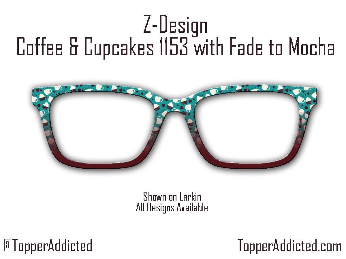 Cupcakes and Coffee Prints for Pair Eyewear Compatible Magnetic Toppers - All Styles - Metal Toppers - Fast Shipping.