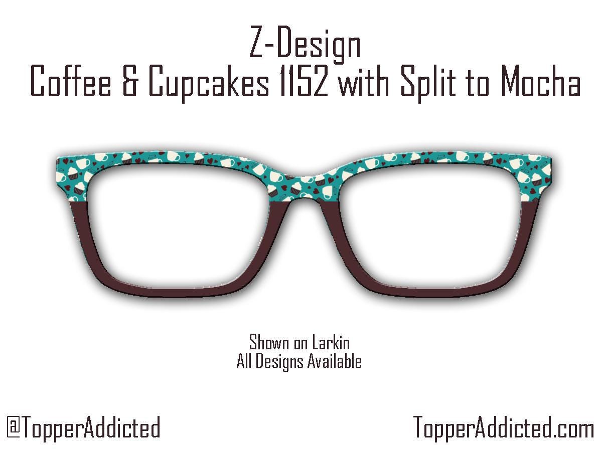 Cupcakes and Coffee Prints for Pair Eyewear Compatible Magnetic Toppers - All Styles - Metal Toppers - Fast Shipping.