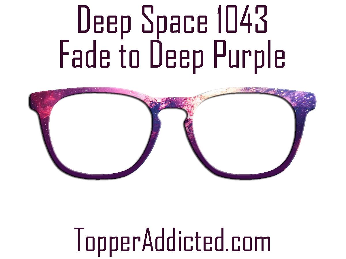 Pair Eyewear compatible Twain Frame Topper shows with a rich blue and purple toned image from deep in the Universe. Shownwith fade to deep purple.