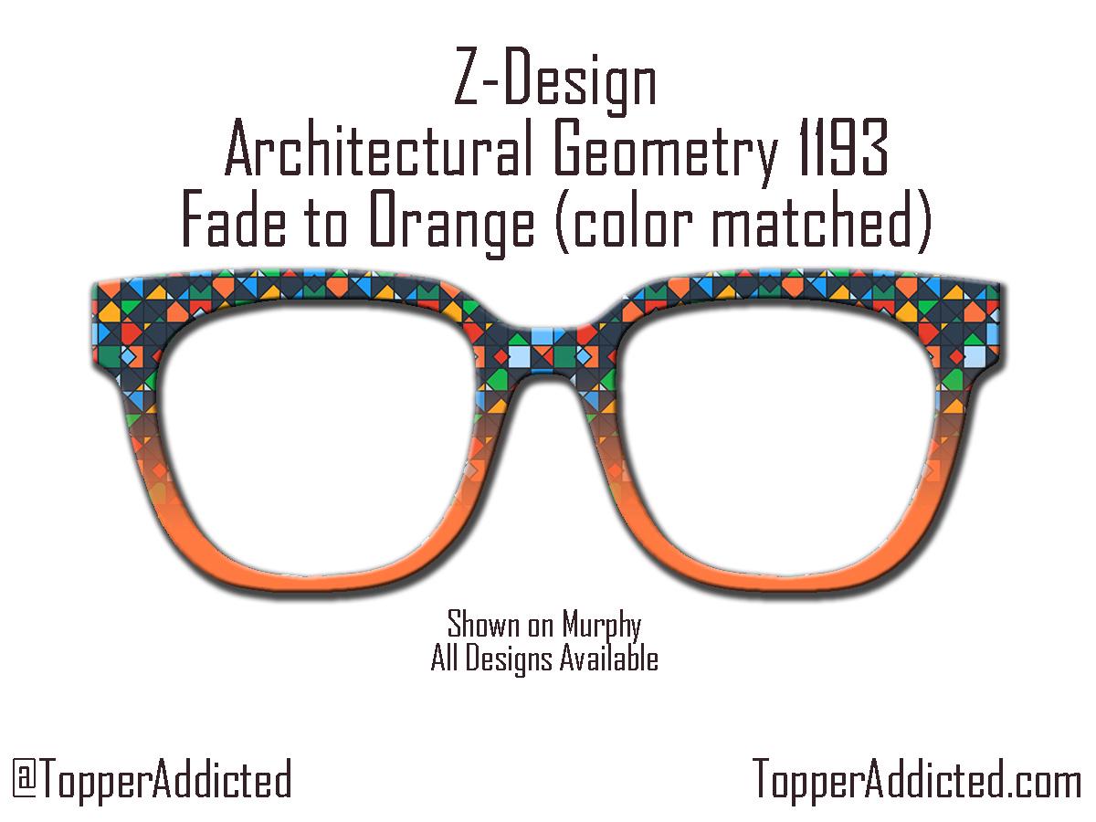 Pair Compatible Magnetic Topper Architectural Geometry Designs and a fade frame to orange on Murphy Frames - all frames are available.