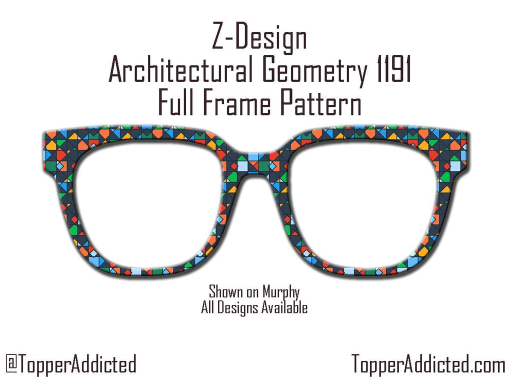 Fun Geometric Colorful Design with Options - Pair Eyewear Compatible Magnetic Toppers - All Frames Available in Metal with fast shipping USA